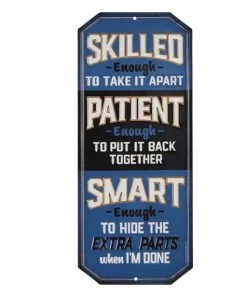 Open Road Brands Skilled Patient Embossed Tin Sign Home Decor & Posters