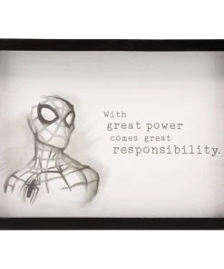 Open Road Brands Marvel- Spider Man Deep Wood Framed Wall Decor