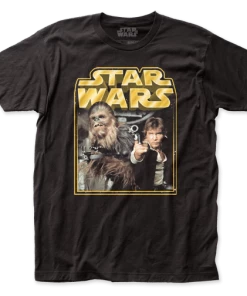 Impact Movies Star Wars Han & Chewy Men's Black T-Shirt
