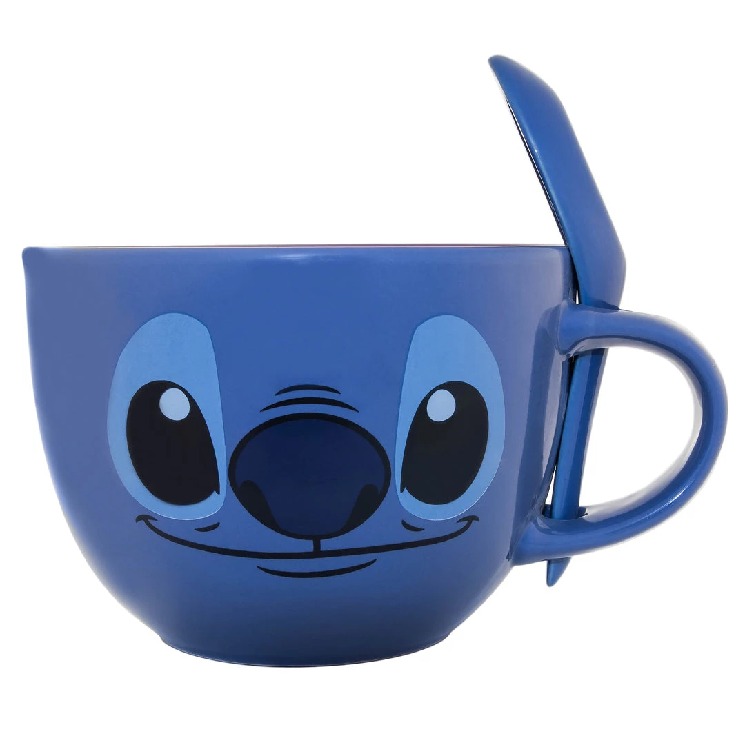 Silver Buffalo Disney's Lilo Stitch's Face With Spoon Ceramic Soup Mug, 24 Oz 3 Silver Buffalo Disney's Lilo Stitch's Face With Spoon Ceramic Soup Mug, 24 Oz