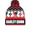 Danielle Nicole DC Comic Harley Quinn Beanie Intarsia Knitted Cuff Pom Beanie