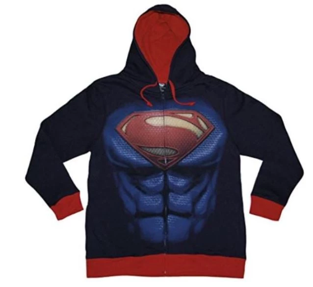 Bioworld Superman Man Of Steel Costume Zipper Hoodie DC Comics 3 Bioworld Superman Man Of Steel Costume Zipper Hoodie DC Comics