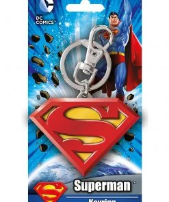 Monogram DC Colored Superman Logo Pewter Key Ring