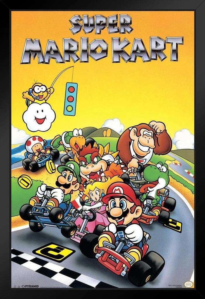 Pyramid America Super Mario Go Kart Racing Framed Poster 3 Pyramid America Super Mario Go Kart Racing Framed Poster