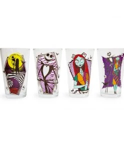 Silver Buffalo The Nightmare Before Christmas Nightmare Before Christmas Jack And Sally Glassware 4-Pack Standard