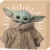 Silver Buffalo Star Wars The Mandalorian The Child Burst 6''x 6'' X 1.5 Wood Box Sign