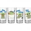 Silver Buffalo Star Wars Mandalorian Gimmie Nom 4pc 10 Oz Tumbler Glass Set