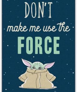 Silver Buffalo Star Wars The Mandalorian Baby Yoda Use The Force Magnetic Canvas Wall Art 7.5in X 10in