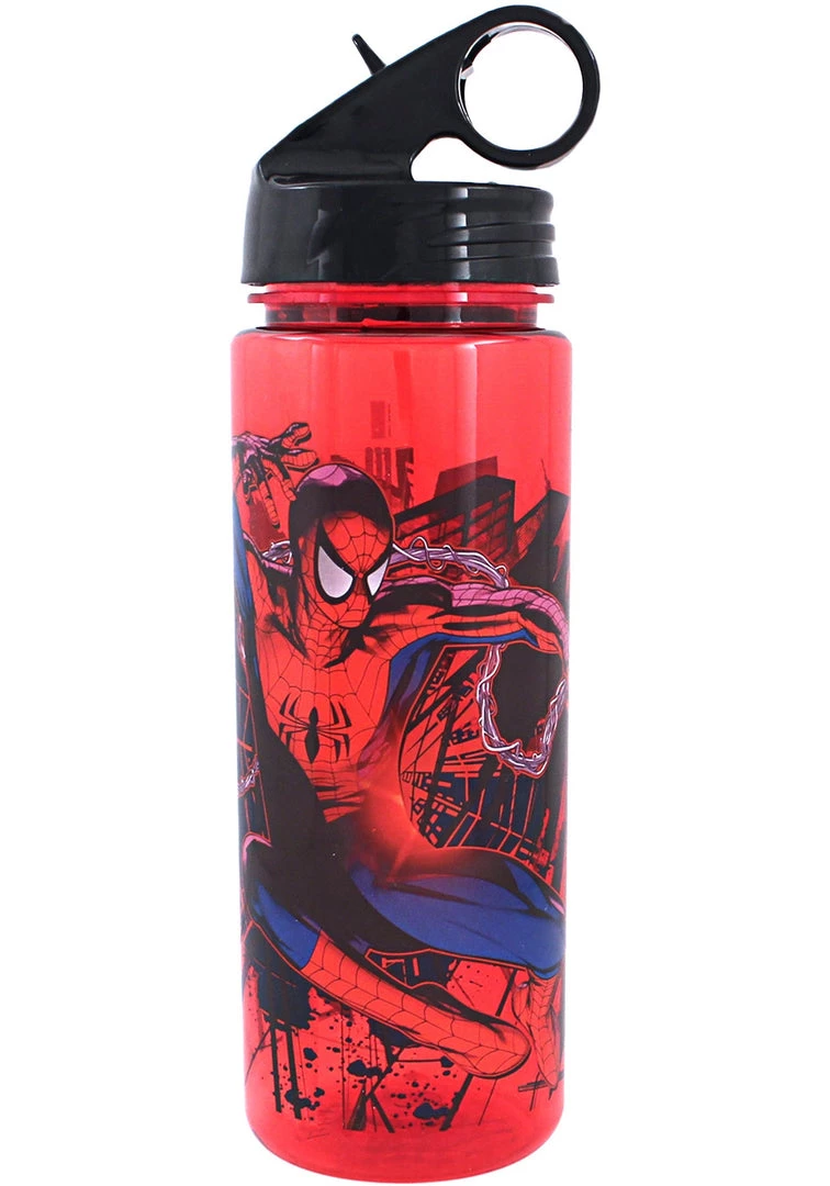 Silver Buffalo Marvel Spider-Man Swinging 20oz Tritan Water Bottle 3 Silver Buffalo Marvel Spider-Man Swinging 20oz Tritan Water Bottle