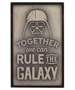 Open Road Brands Disney Star Wars Vader Galaxy Rustic Thin Framed Hollow Wall Decor