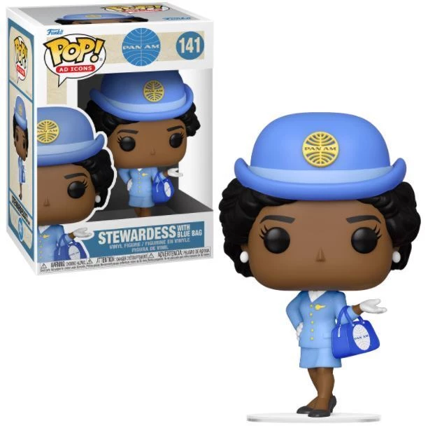 Funko Pops! Funko POP: Pan Am: Stewardess With Blue Bag POP Vinyl Figure 4 Funko Pops! Funko POP: Pan Am: Stewardess With Blue Bag POP Vinyl Figure
