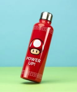 Paladone Super Mario Power Up Water Bottle 500ml Stainless Steel Leak Proof Video Games