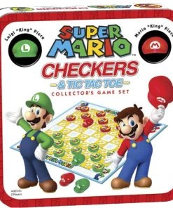 USAopoly Super Mario Checkers & Tic Tac Toe Mario Series