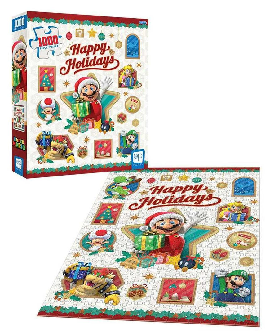 USAopoly Mario Series Super Mario: Happy Holidays 1000 Piece Puzzle