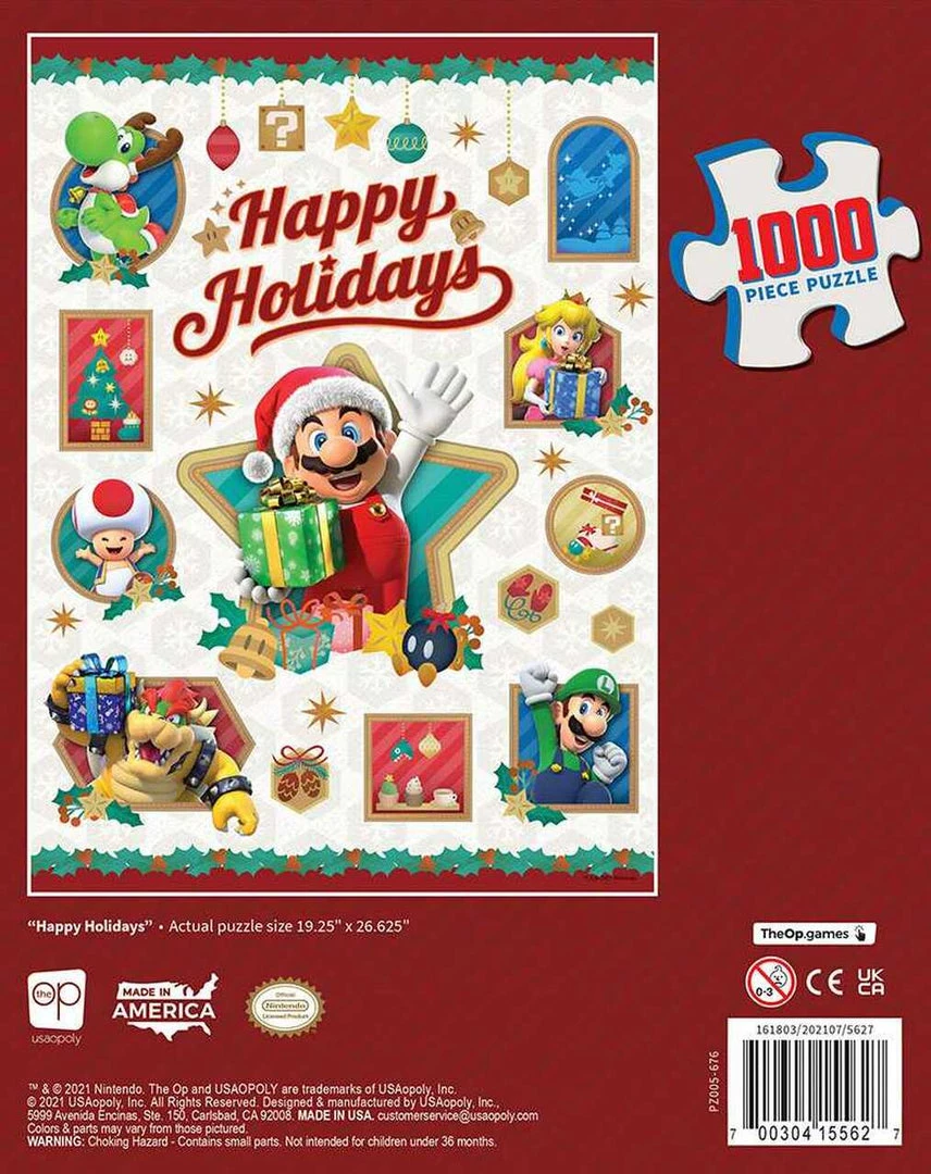 USAopoly Mario Series Super Mario: Happy Holidays 1000 Piece Puzzle