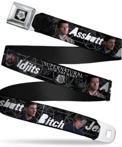 Buckle-Down Supernatural 4- Character Poses Webbing Seatbelt Belt