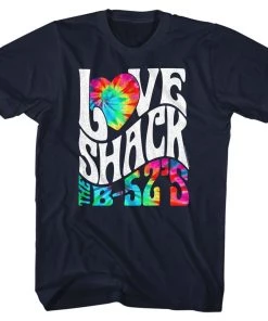 American Classics The B52s Love Shack Tie Dye Navy Adult T-shirt T-shirts