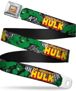 Buckle-Down The Incredible Hulk Action Poses Full Color Seatbelt Belt