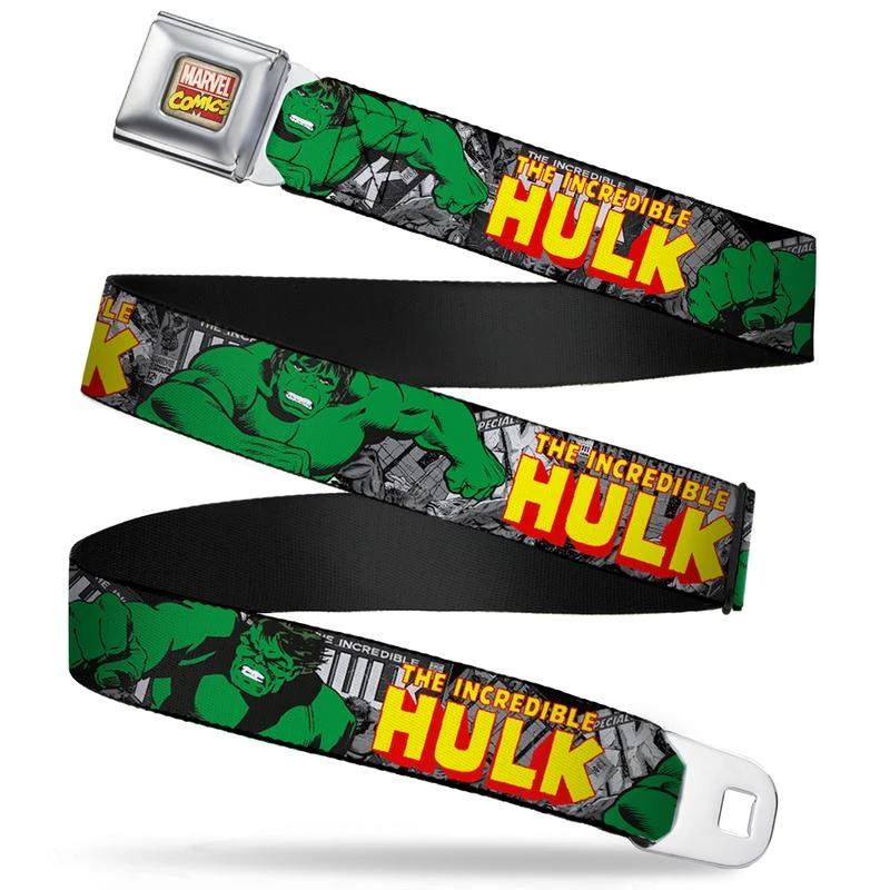 Buckle-Down The Incredible Hulk Action Poses Full Color Seatbelt Belt 3 Buckle-Down The Incredible Hulk Action Poses Full Color Seatbelt Belt