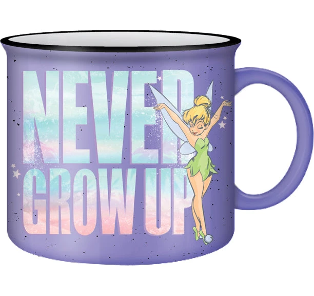 Silver Buffalo Disney Tinkerbell Never Grow Up 20oz Ceramic Camper Mug 3 Silver Buffalo Disney Tinkerbell Never Grow Up 20oz Ceramic Camper Mug