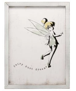 Open Road Brands Tinker Bell Rustic Wood Framed Wall Decor