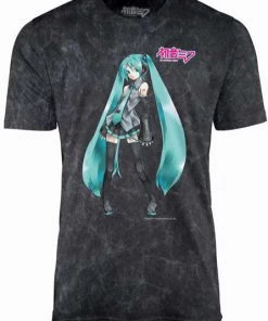 H3 Sportgear Anime Hatsune Miku Black Mineral Wash Body T-shirt