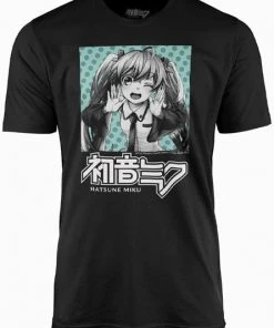 H3 Sportgear Anime Hatsune Miku Winking Black T-Shirt