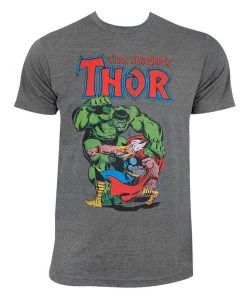 Impact Marvel Comics - The Mighty Thor Vs. Hulk Adult Fitted T-shirt