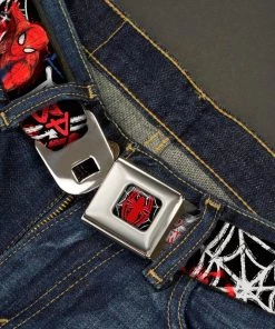 Buckle-Down Marvel Ultimate Spider-man Logo2 Spider Web Seatbelt Belt