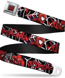 Buckle-Down Marvel Ultimate Spider-man Logo2 Spider Web Seatbelt Belt