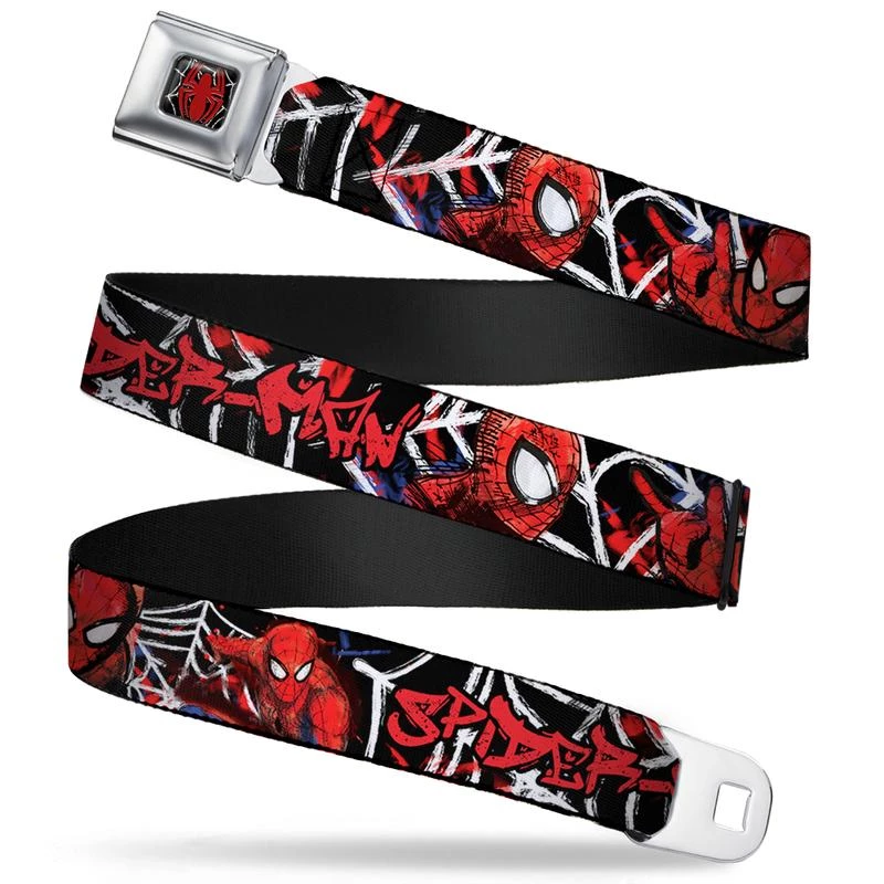 Buckle-Down Marvel Ultimate Spider-man Logo2 Spider Web Seatbelt Belt 3 Buckle-Down Marvel Ultimate Spider-man Logo2 Spider Web Seatbelt Belt