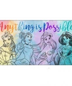 Silver Buffalo Disney Princess Anything Is Possible Watercolor Framed Gel Coat MDF Wall Art
