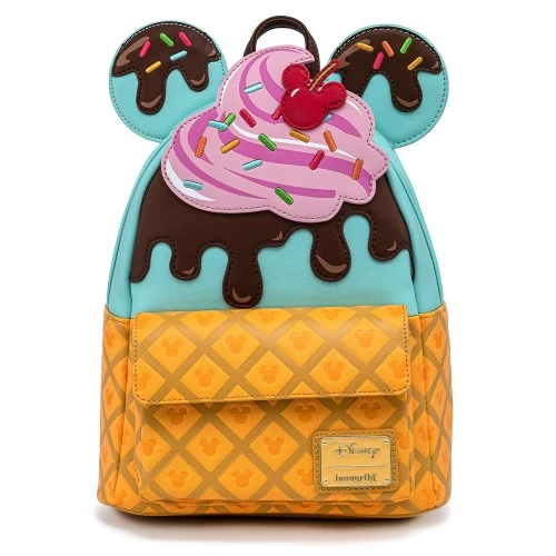 Loungefly Disney Mickey And Minnie Mouse Sweet Ice Cream Mini Backpack 3 Loungefly Disney Mickey And Minnie Mouse Sweet Ice Cream Mini Backpack