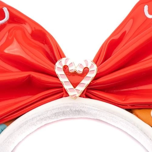 Loungefly Disney Gingerbread AOP Patent Bow Heart Headband 5 Loungefly Disney Gingerbread AOP Patent Bow Heart Headband