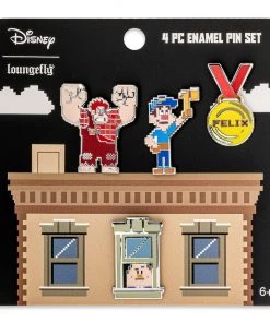 Loungefly Disney Wreck It Ralph 4pc Enamel Pin Set