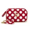 Disney Red And White Polka Dot Logo Crossbody Bag Loungefly
