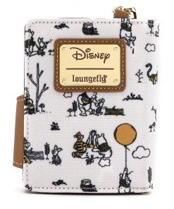 Loungefly Winnie The Pooh Canvas Line Drawing Wristlet Wallet