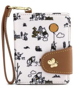 Loungefly Winnie The Pooh Canvas Line Drawing Wristlet Wallet