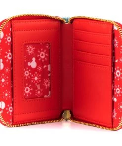 Loungefly Disney Mickey Minnie Snowman AOP Ziparound Wallet