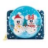 Loungefly The Disney Snowman Mickey And Minnie Mouse Snow Globe Zip Around Wallet