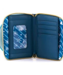 Loungefly The Disney Snowman Mickey And Minnie Mouse Snow Globe Zip Around Wallet