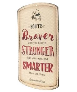 Open Road Brands Winnie The Pooh Braver Embossed Tin Sign