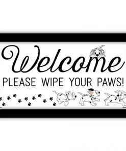 Silver Buffalo Disney 101 Dalmatians Welcome Wipe Paws Wood Wall Art