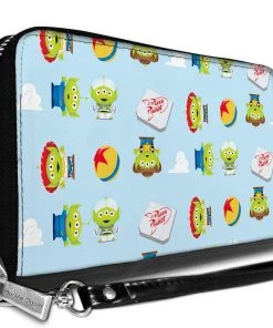 Buckle-Down Disney Pixar Toy Story Alien Remix Pizza Planet Luxo Ball Collage Sky Blue Women's Wallet