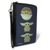 Buckle-Down Disney Star Wars The Child 3 Chibi Poses Gray Women's Wallet