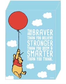 Silver Buffalo Winnie The Pooh Balloon Float 5in X 7in X 1.5 Wood Box Sign