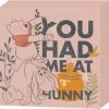 Silver Buffalo Winnie The Pooh Had Me At Hunny 6" X 6" X 1.5" Box Wall Sign