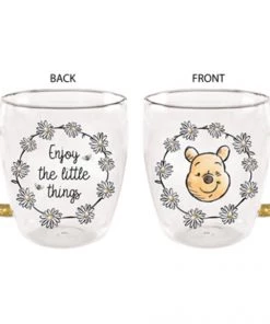 Silver Buffalo Winnie The Pooh Everyone The Little Things 14 Oz Glitter Handle Glass Mug Disney
