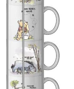 Silver Buffalo Winnie The Pooh 100 Acre Wood Destination 10oz Stacked Ceramic Mug Set Disney