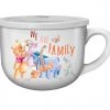 Silver Buffalo Winnie The Pooh We Are Family Ceramic Soup Mug W/ Vented Plastic Lid